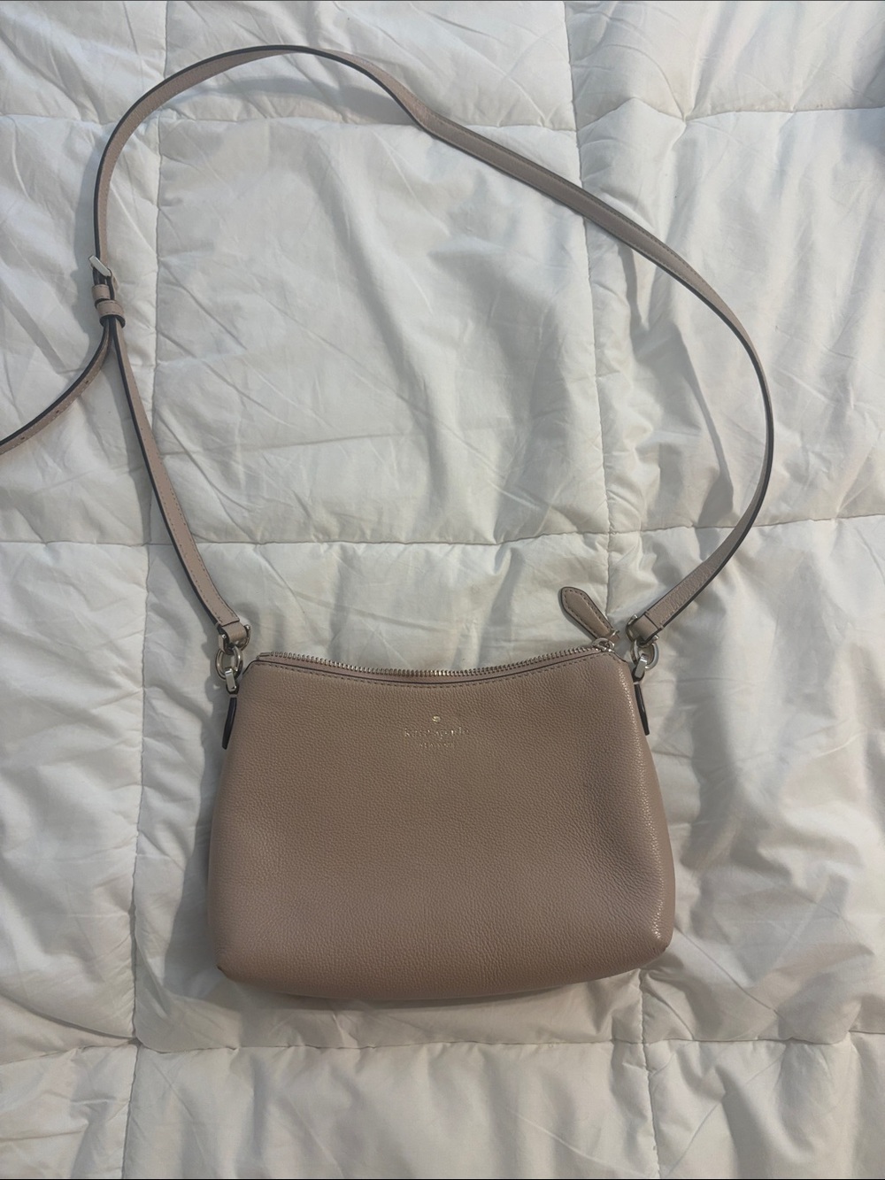 kate spade taupe pebble leather crossbody bag